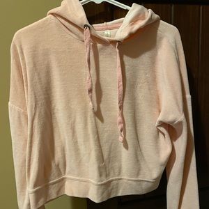 Girls Medium Coral Cropped Sweatshirt